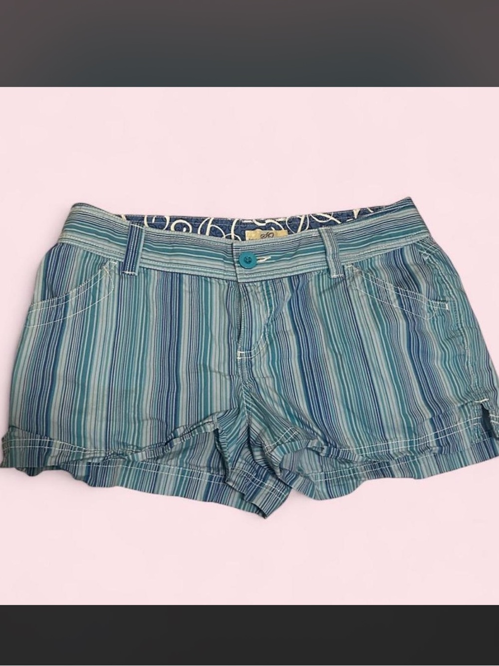 So Wear It Declare It Striped Teal and Navy Women's Shorts